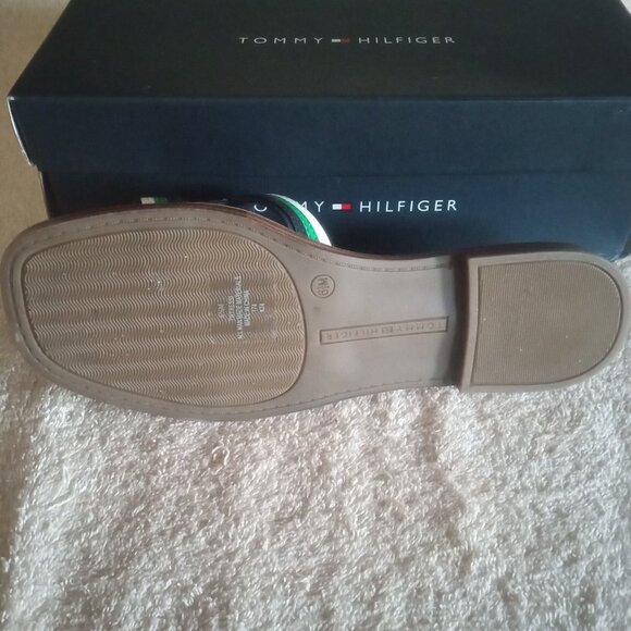 TOMMY HILFIGER Tressi Logo Slide Sandals Shoes 6.5 M Medium Green Navy NEW NIB - Picture 4 of 6
